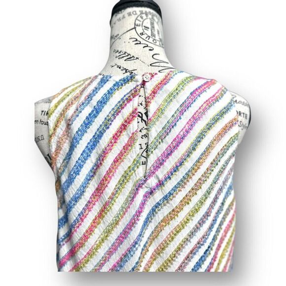 Lou & Grey L Rainbow Knit Swing Mini Dress Back Keyhole Textured Cottagecore Y2K - Picture 7 of 9